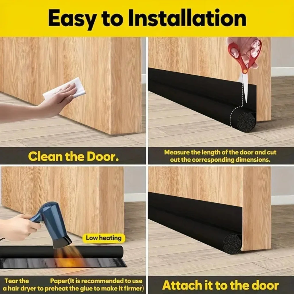 Adjustable Door Bottom Seal Strip Weatherstrip Under Door Draft Stopper Anti-Cold One Side Gap Blocker Foam Weather Strip