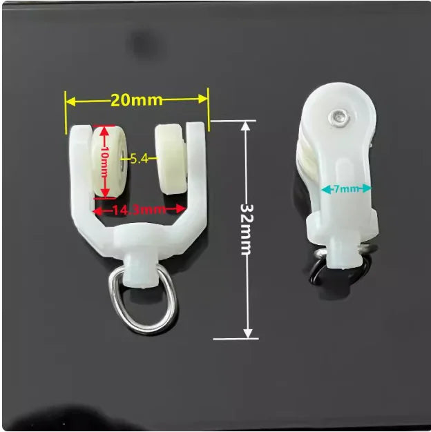 30pcs Curtain Track Pulley Hook Accessories Bathroom Door Curtain Slide Roller Buckle Ring Wheel Old Guide Wheel Window Hardware