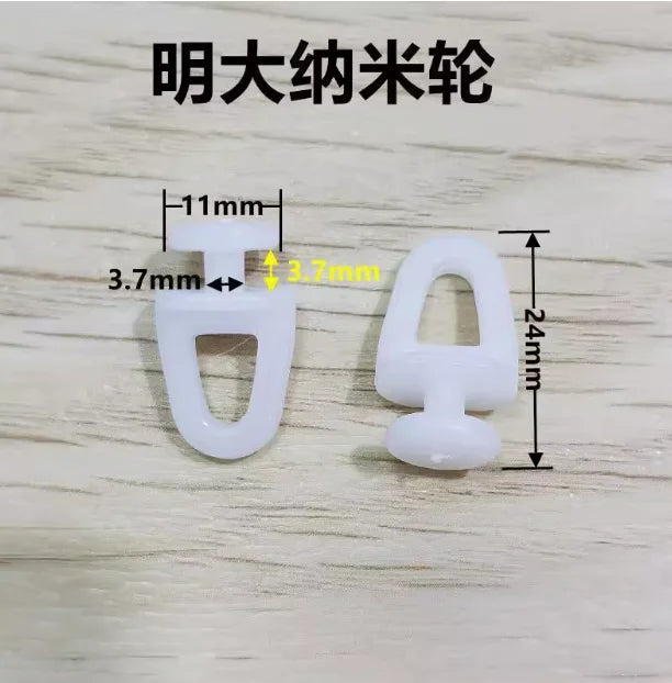 30pcs Curtain Track Pulley Hook Accessories Bathroom Door Curtain Slide Roller Buckle Ring Wheel Old Guide Wheel Window Hardware