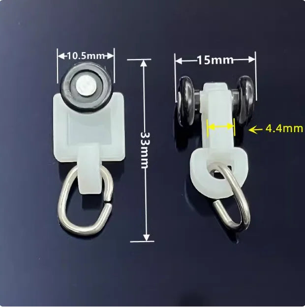 30pcs Curtain Track Pulley Hook Accessories Bathroom Door Curtain Slide Roller Buckle Ring Wheel Old Guide Wheel Window Hardware