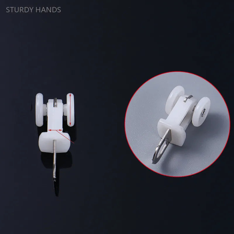 30pcs Curtain Track Pulley Hook Accessories Bathroom Door Curtain Slide Roller Buckle Ring Wheel Old Guide Wheel Window Hardware