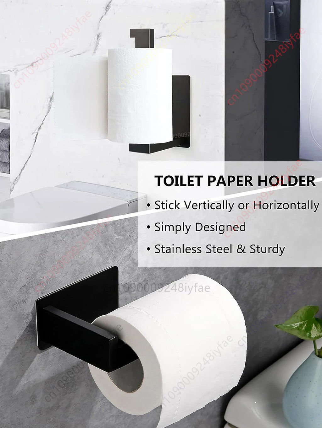 1-5PCS Towel Holder Bathroom Towel Bar Hanger Toilet Paper Holder Dispenser Wall Hooks Robe Key Hooks Hardware Accessories Set