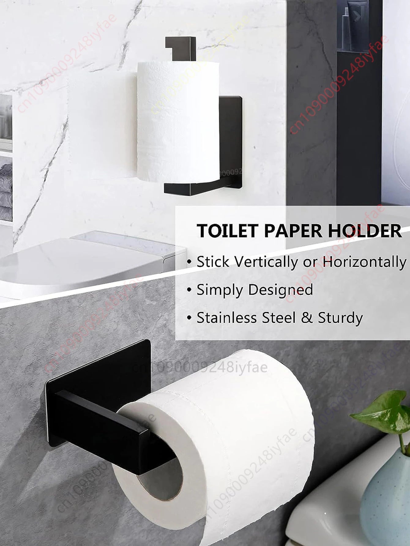 1-5PCS Towel Holder Bathroom Towel Bar Hanger Toilet Paper Holder Dispenser Wall Hooks Robe Key Hooks Hardware Accessories Set