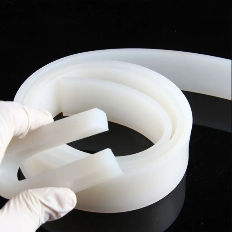 Square Silicone Rubber Solid Seal Strips White Square Weatherstrip Anti Oil Heat Resistance Seal Gasket Bar Width 2/3/4/5/6-50mm