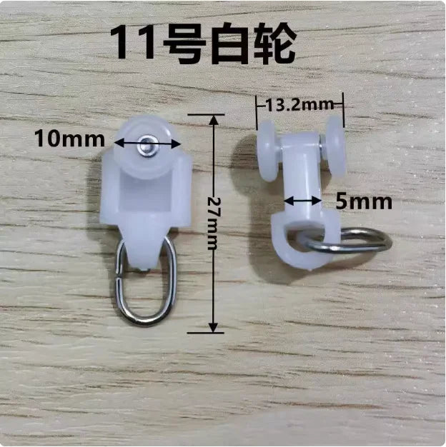 30pcs Curtain Track Pulley Hook Accessories Bathroom Door Curtain Slide Roller Buckle Ring Wheel Old Guide Wheel Window Hardware