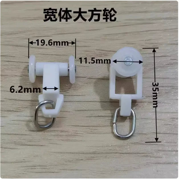 30pcs Curtain Track Pulley Hook Accessories Bathroom Door Curtain Slide Roller Buckle Ring Wheel Old Guide Wheel Window Hardware