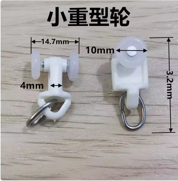 30pcs Curtain Track Pulley Hook Accessories Bathroom Door Curtain Slide Roller Buckle Ring Wheel Old Guide Wheel Window Hardware